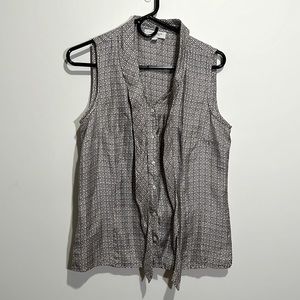 Ann Taylor Factory button down 100% silk blouse - printed - size 8
